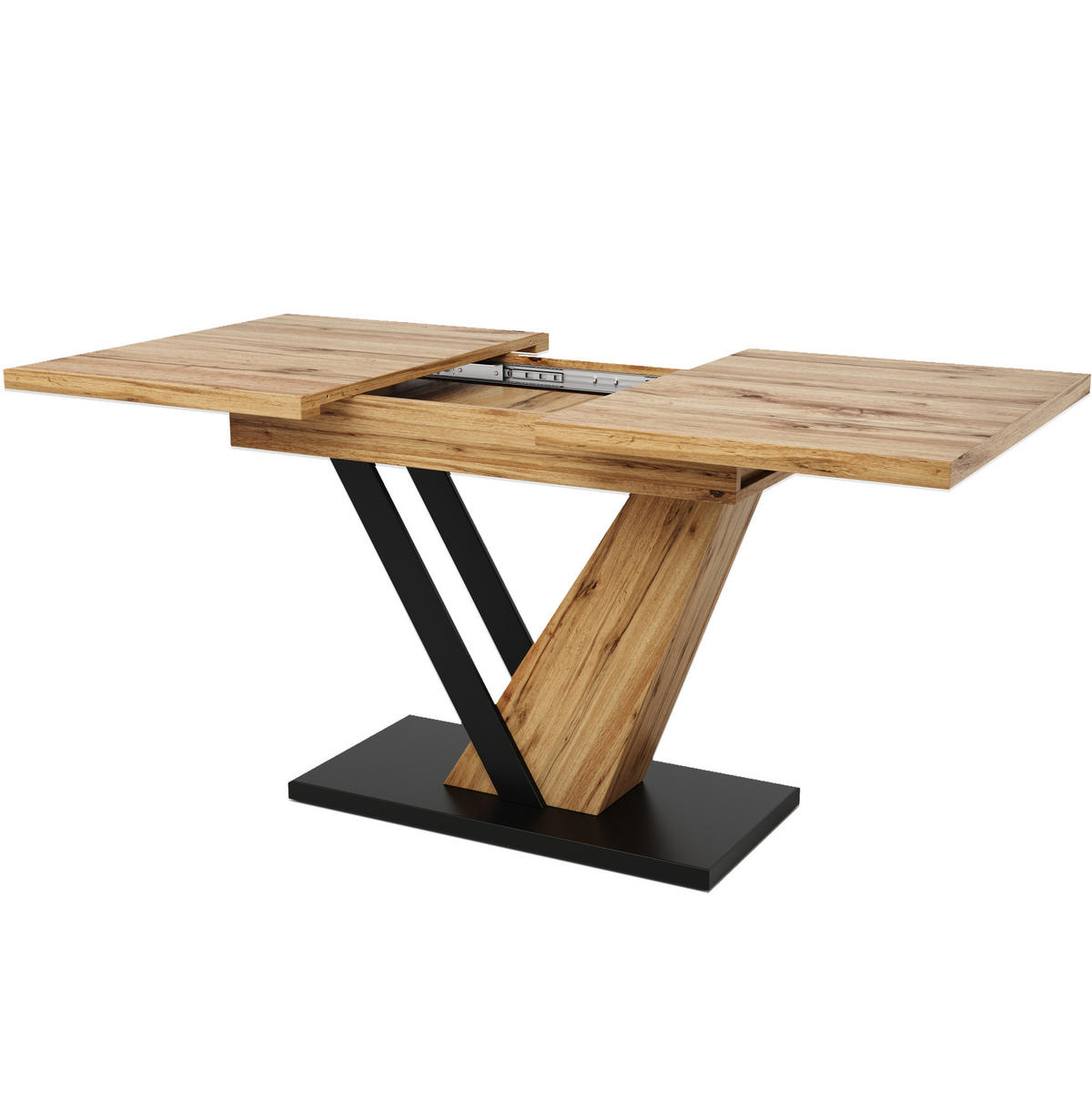 ESSTISCH 120/75/75,5 cm Holzfarben aus MDF und Metall mit Ausziehfunktion - Naturfarben, Holzwerkstoff (160/70/75.5cm) - OKMYHOME
