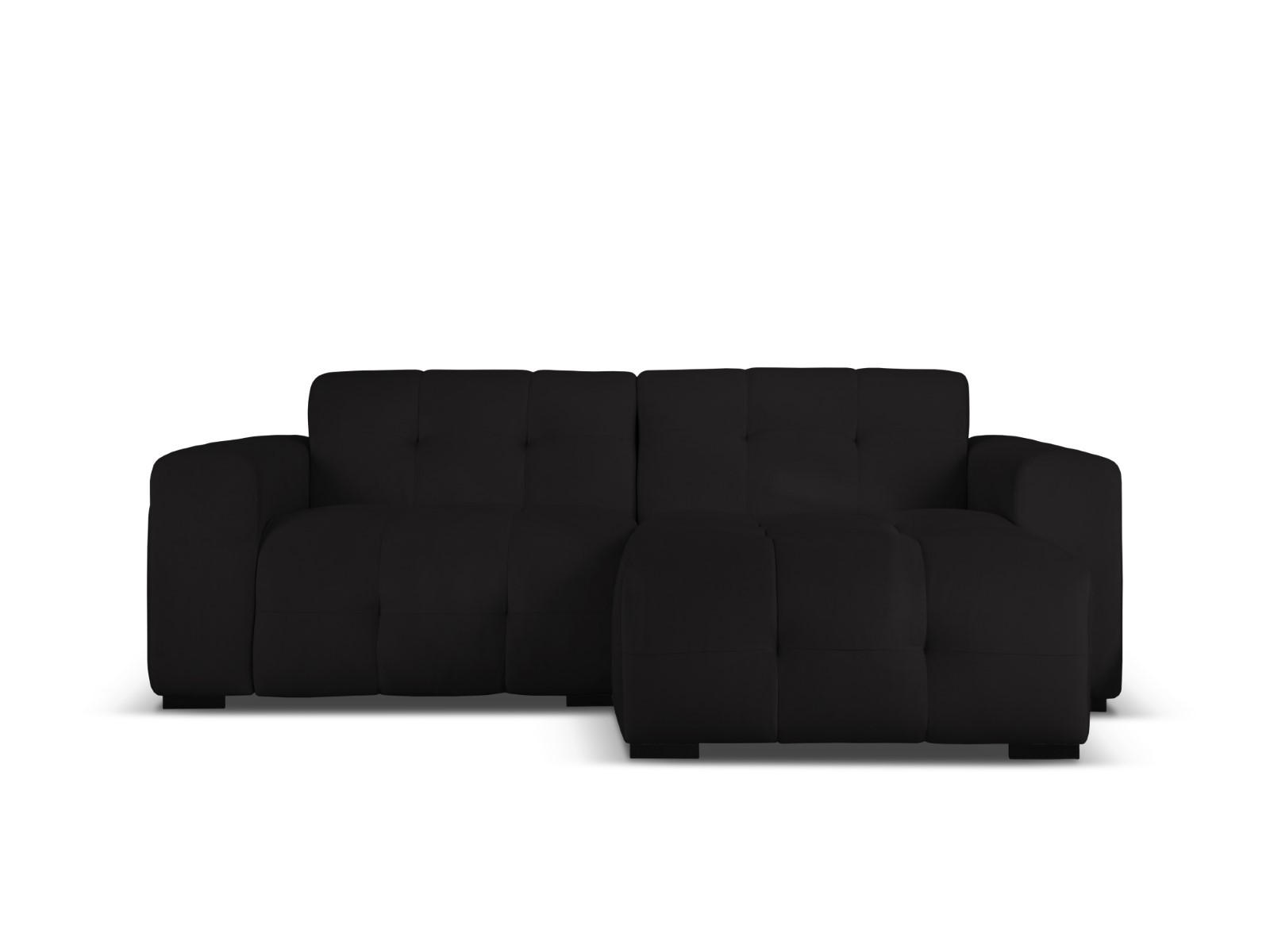 ECKSOFA rechts Kendal aus Samt schwarz 4 Sitzplätze - Schwarz, Textil (173/256cm) - Micadoni