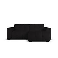 ECKSOFA rechts Kendal aus Samt schwarz 4 Sitzplätze - Schwarz, Textil (173/256cm) - Micadoni