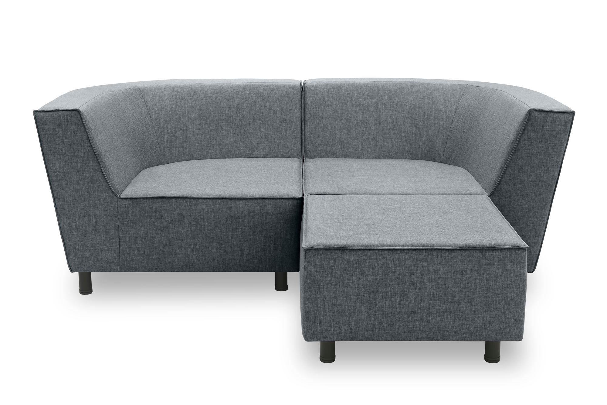 GARTENLOUNGE-SET 2 Brandie 206x77x176 mit Outdoorbezug in dunkelgrau - Grau, Kunststoff (206/77/176cm) - 58aufmkessel