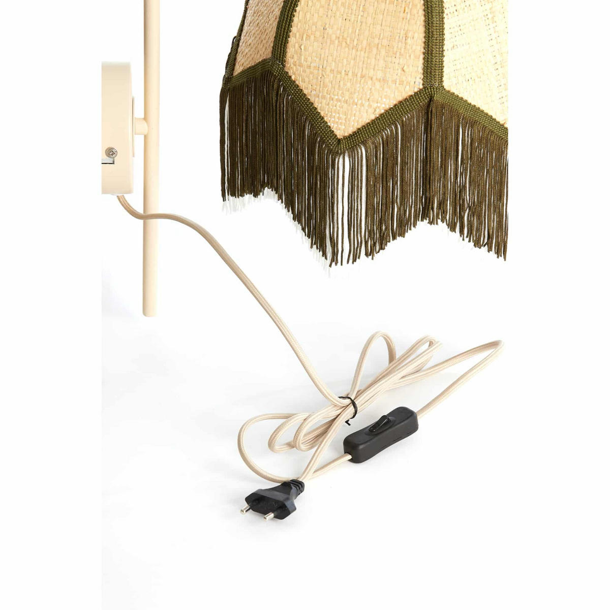WANDLEUCHTE Sulina Grün 33/25/47 cm - Grün, Naturmaterialien (25/47/33cm) - Light & Living