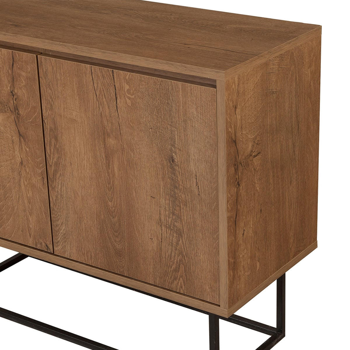 SIDEBOARD 2 Türen Dekor Nussbaum L90 cm - Zuri - Nussbaumfarben, Holzwerkstoff (36/72/90cm) - Calicosy