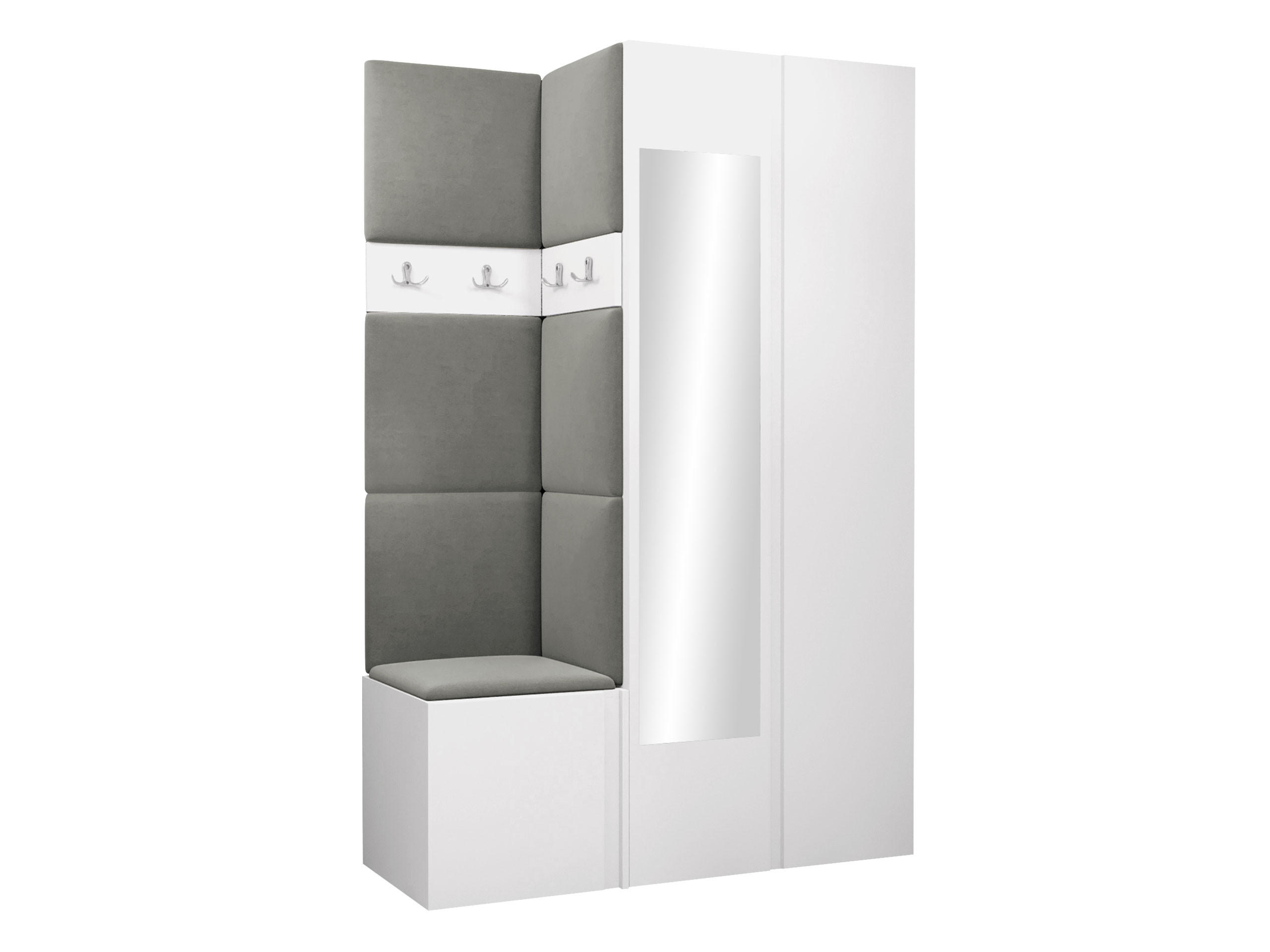 GARDEROBEN-SET Orion XXVI - Weiß/Grau, Holzwerkstoff/Kunststoff (116/186/46cm) - MIRJAN24