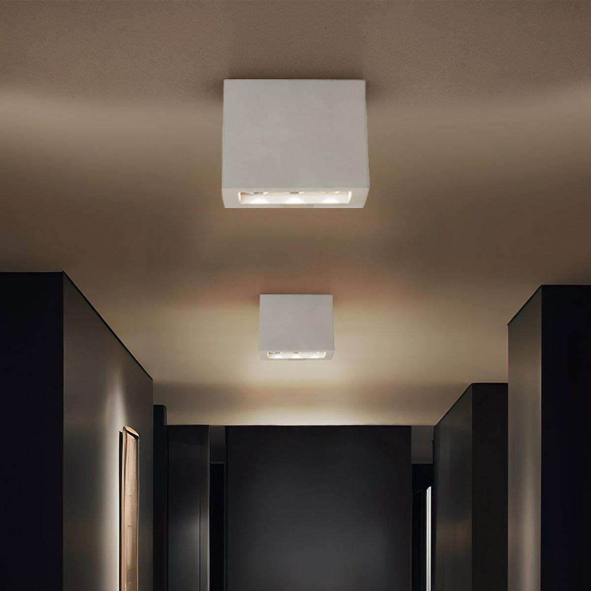 LED DECKENLEUCHTE TIMO Betonoptik Grau 2er Set - Grau, Metall (12.2/5.6/10cm) - Globo Lighting