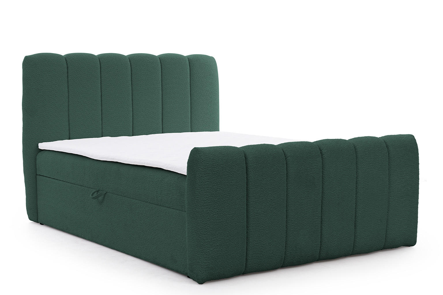 BOXBETT Mit Zwei Bettkasten, Chenille-Stoff Catch Me, Grün, 160x200 cm, CHLOE - Grün, Holz (160/200cm) - Kaiser Möbel
