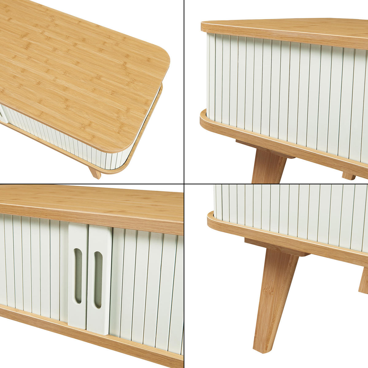 COUCHTICH Tysvær 100/50/40 cm - Creme, Holz/Holzwerkstoff (50/100/40cm) - [en.casa]