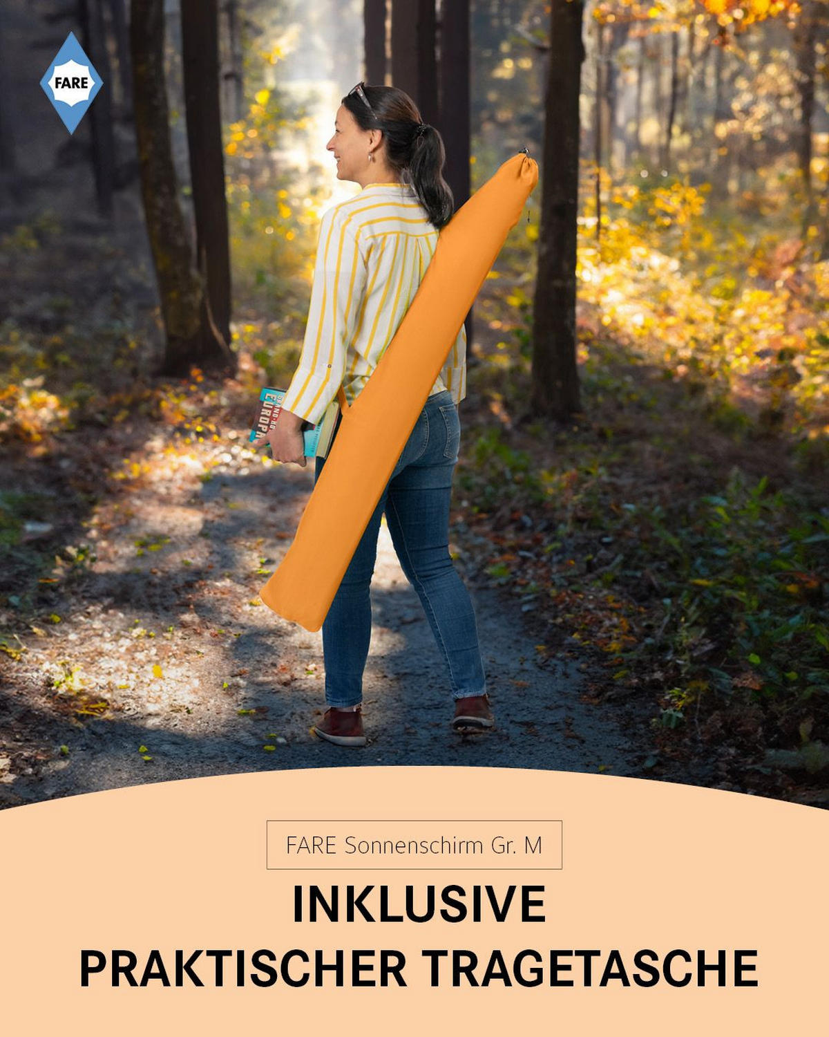 SONNENSCHIRM 180/180/127 cm - Orange, Kunststoff (180/180cm) - FARE