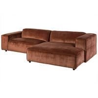 ECKSOFA 279x164x69 Cord kupfer VALENCIA - Rot, Kunststoff (279/164cm) - Massivmoebel24