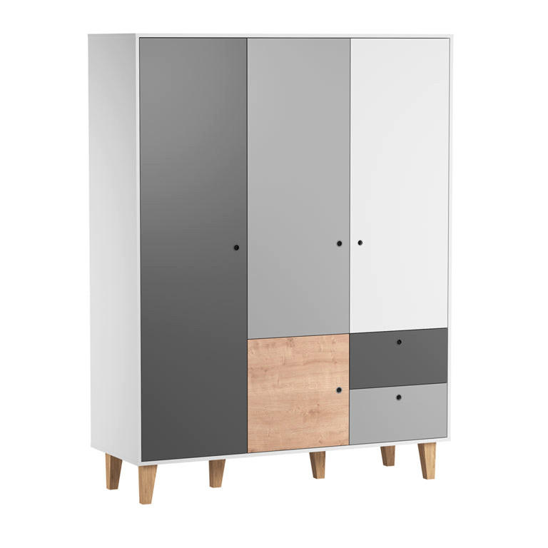 SCHRANK 3 Türen Holz - Braun, Holzwerkstoff (153/201.5/55cm) - Petits-meubles