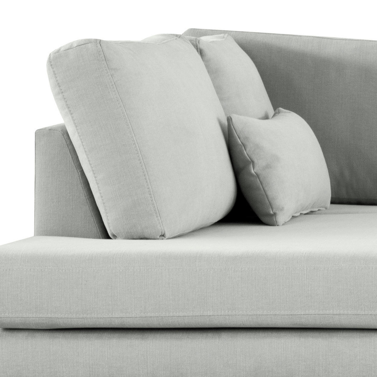 ECKSOFA mit Ottomane - Buchefarben/Grau, Buchenholz/Textil (287/219cm) - home24