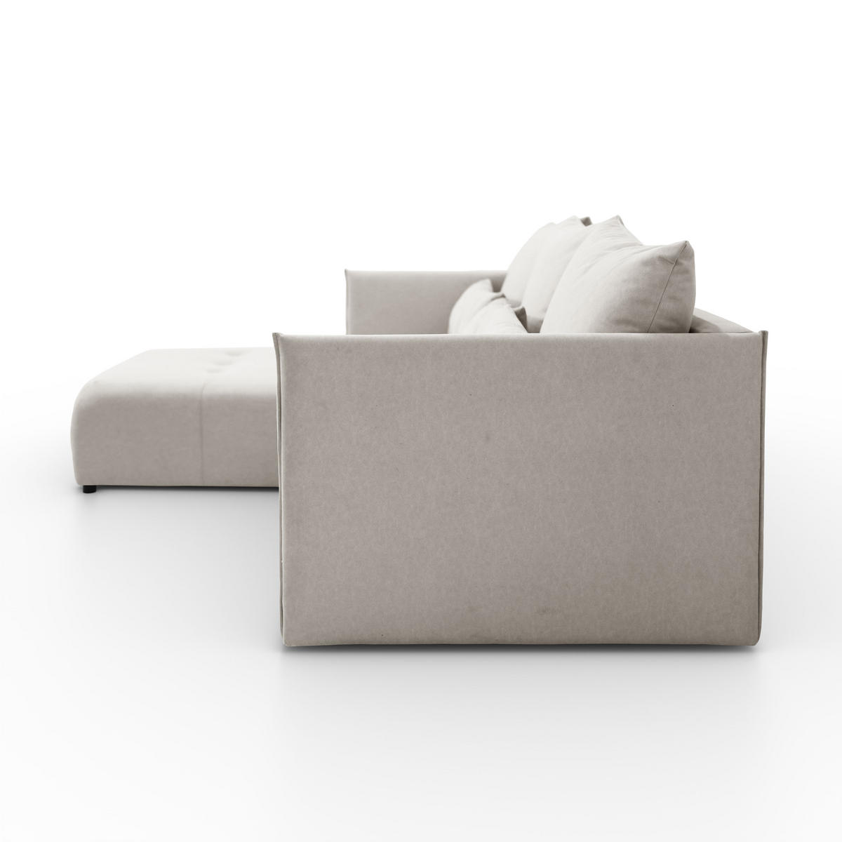 ECKSOFA L-Form Hannover stoff Castel Ecru Rechts - Ecru, Holz (246/188cm) - Kaiser Möbel