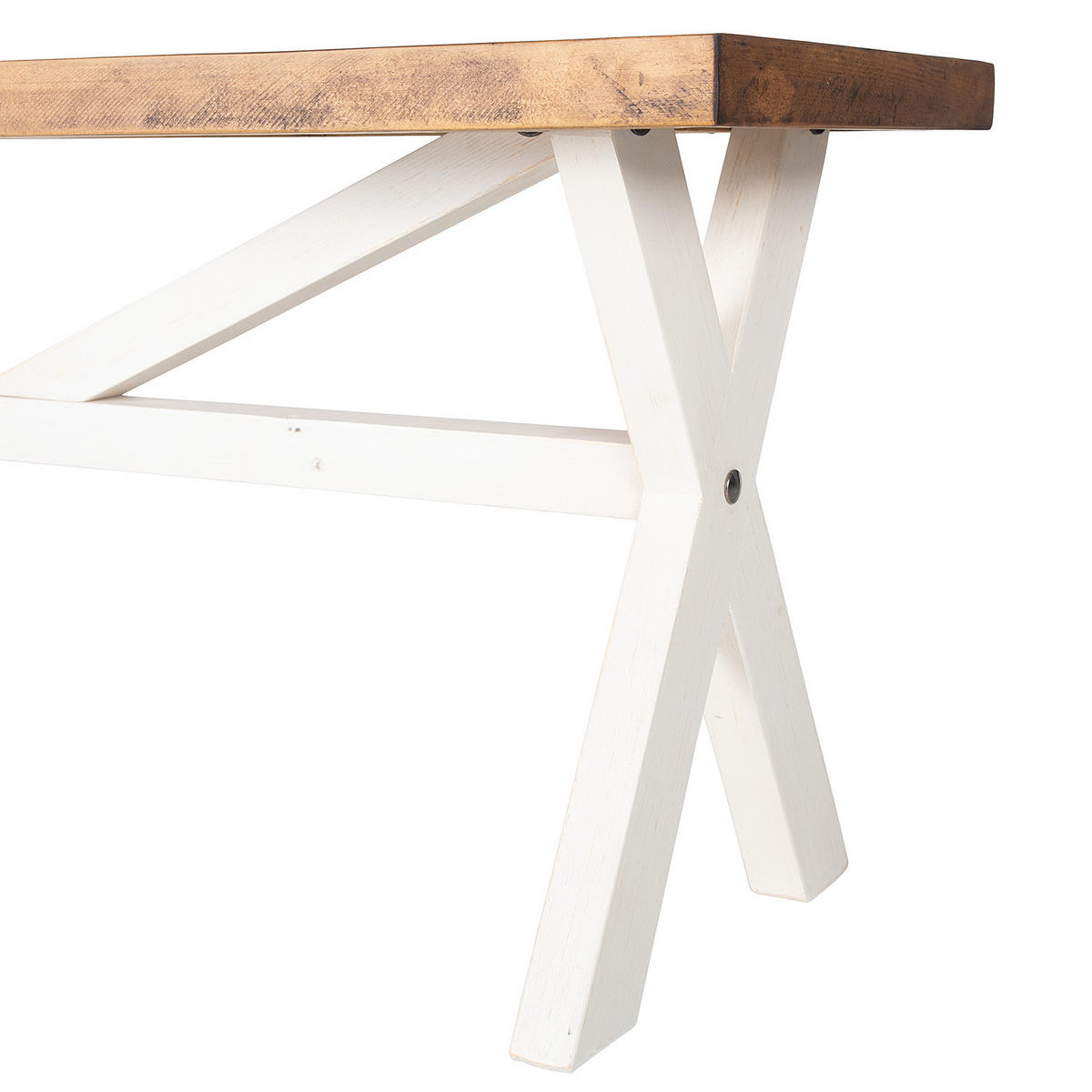 SITZBANK - Kiefer massiv - Weiß, Holz (160/47/35cm) - home24