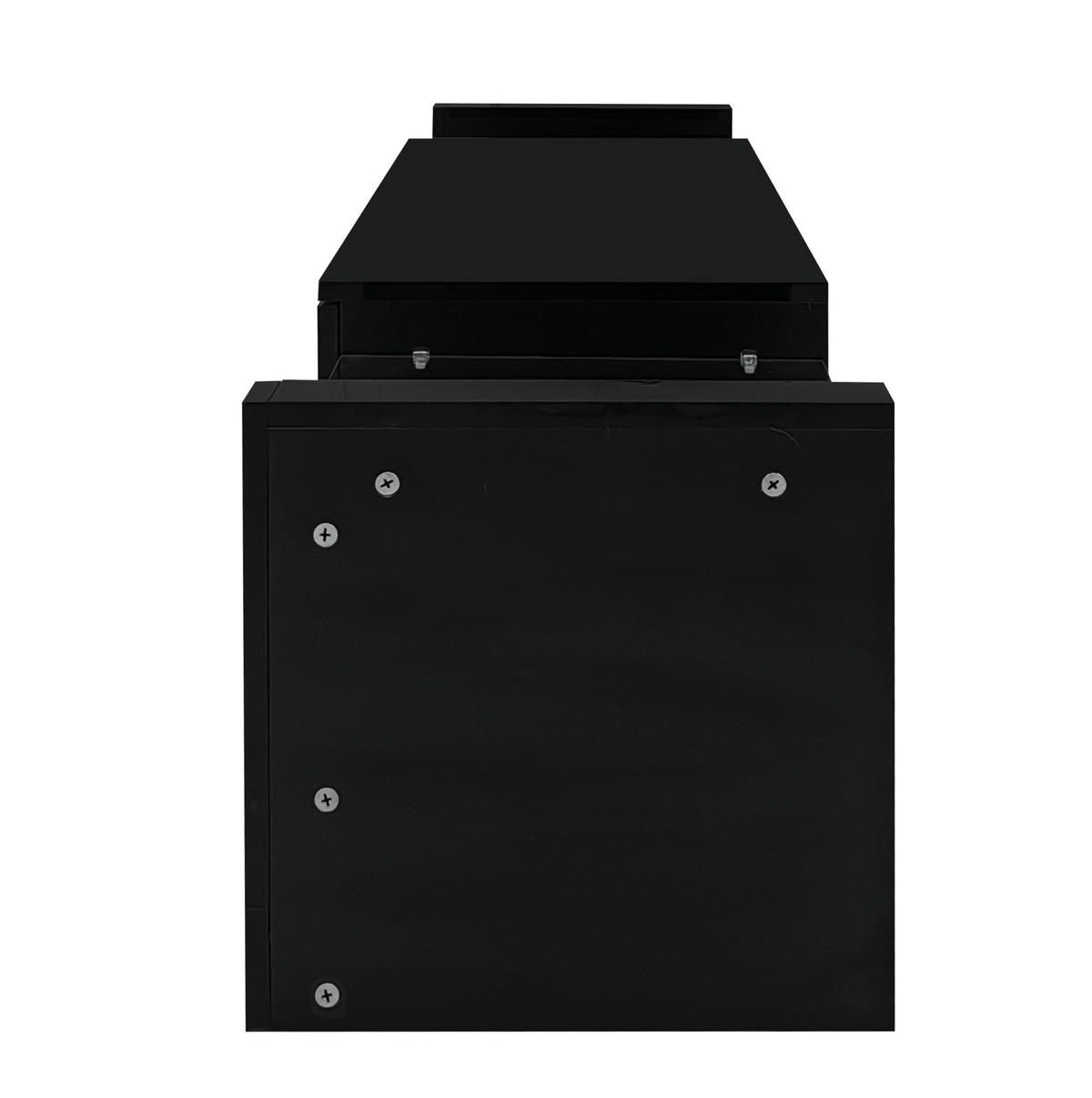 TV-ELEMENT 181/38/38 cm mit LED-Beleuchtung und Hochglanzfront in Schwarz - Schwarz, Holzwerkstoff (181/38/38cm) - BEAOK