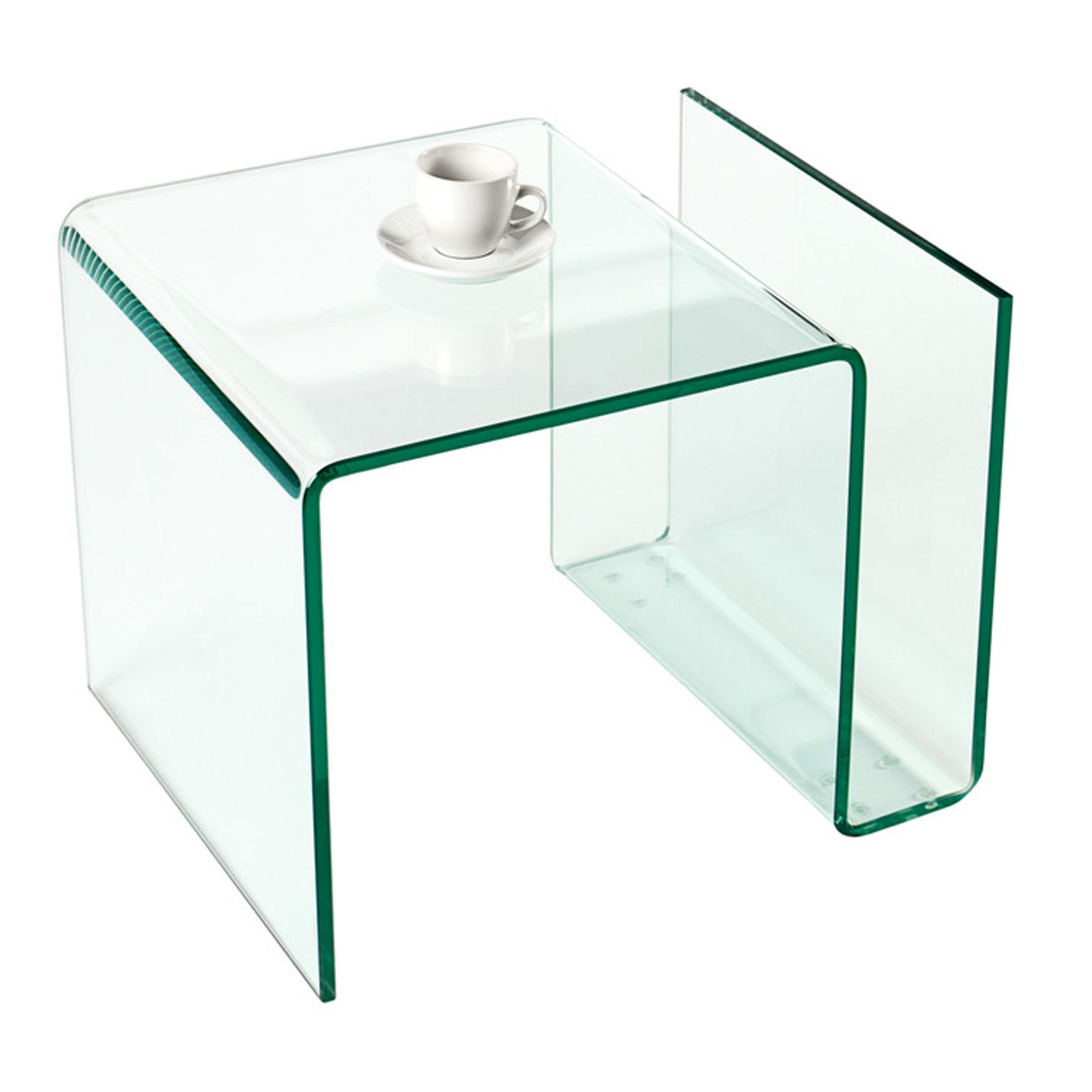 COUCHTISCH FANTOME Sicherheitsglas rechteckig Transparent 50cm - Transparent/Schwarz, Glas (40/50/38cm) - riess-ambiente