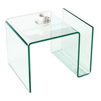 COUCHTISCH FANTOME Sicherheitsglas rechteckig Transparent 50cm - Transparent/Schwarz, Glas (40/50/38cm) - riess-ambiente