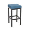 BARHOCKER KIEL Blau Stoff Stahl 80 cm Höhe - Blau, Textil/Metall (41/80/41cm) - DELUKE