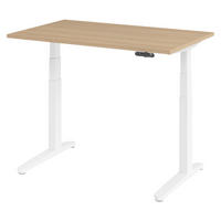 SCHREIBTISCH elektrisch XBHM 80/120/74 cm in Eichefarben/Weiß - Eichefarben/Weiß, Holzwerkstoff (80/120/74cm) - bümö