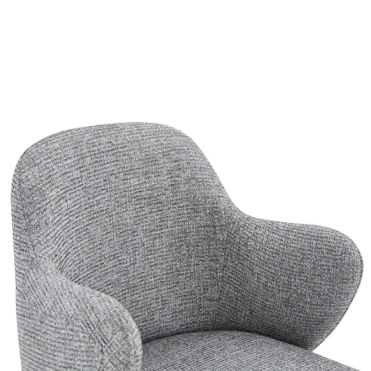 BARHOCKER 2er-Set höhenverstellbar drehbar mit Armlehnen Stoff Gray - Grau, Metall (37.6/118/45cm) - Meubliv