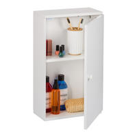 BADSCHRANK - Weiß Hochglanz/Weiß, Holzwerkstoff/Kunststoff (30/50/15.5cm) - Relaxdays