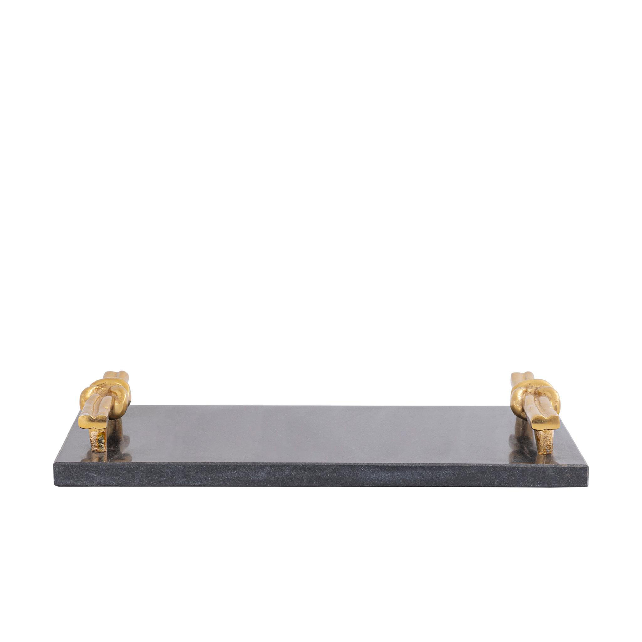 TABLETT Aimie Schwarz 40/20/5cm - Schwarz, Stein (20/5/40cm) - PTMD Collection