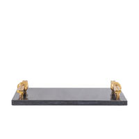 TABLETT Aimie Schwarz 40/20/5cm - Schwarz, Stein (20/5/40cm) - PTMD Collection