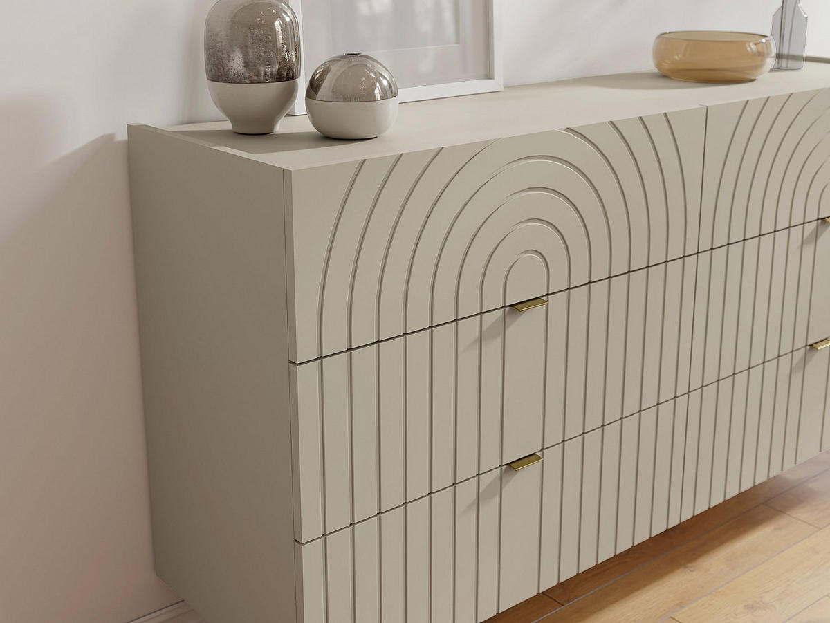 KOMMODE - 140 cm x 40 cm - holz - beige Norsim - Beige, Holz (140/80/40cm) - Vente-Unique