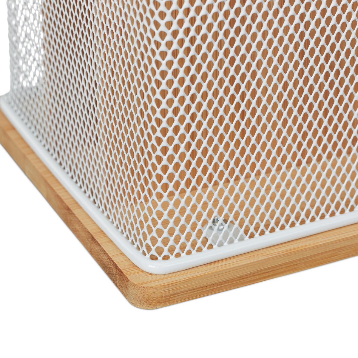 DRŽIAK na papiere - svetlohnedá, kov/drevo (29/20/14cm) - Relaxdays