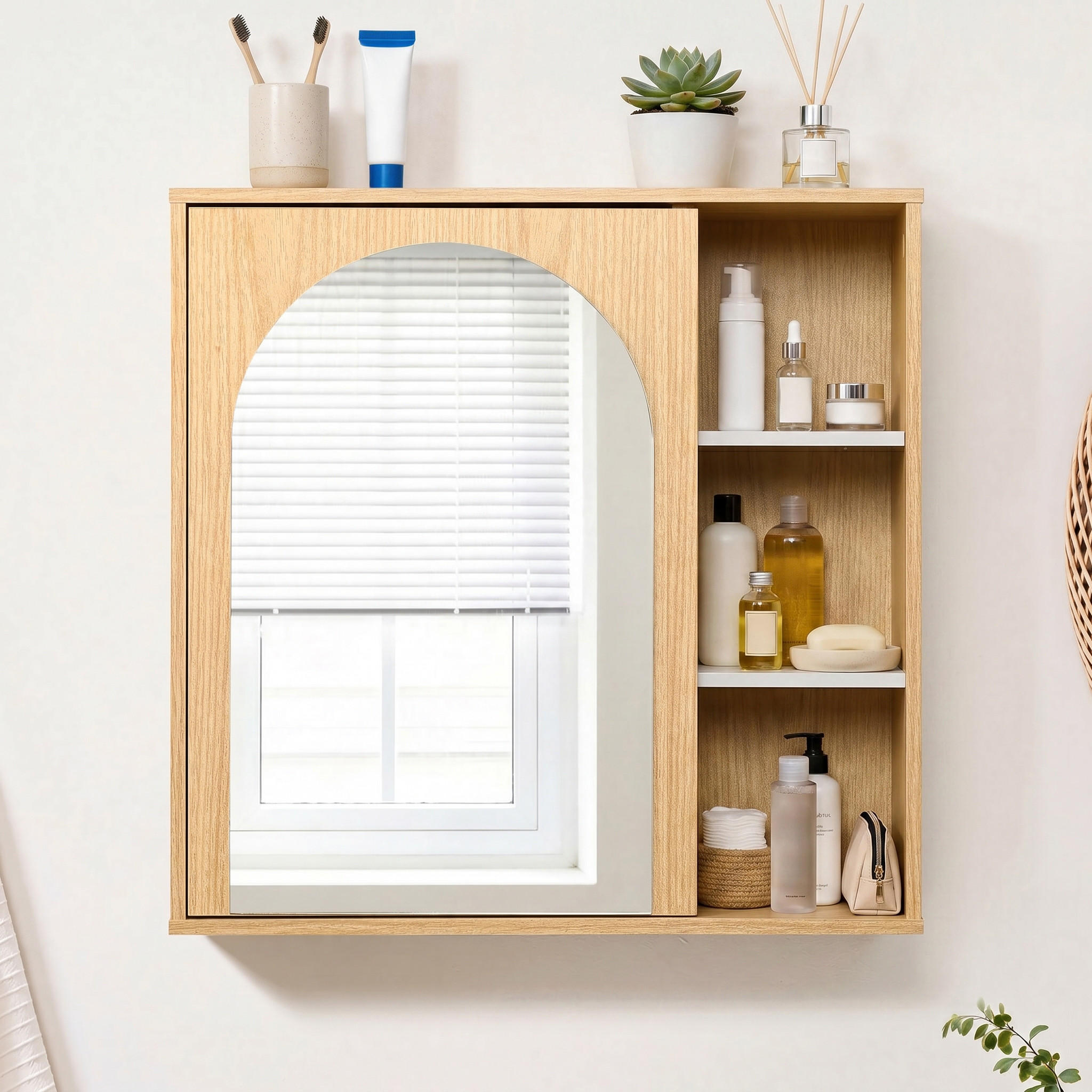 SPIEGELSCHRANK 60cm - Akaziefarben, Holz (20/60/60cm)