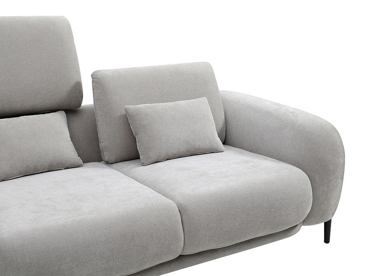 SOFA 3-Sitzer mit verstellbarer Rückenlehne - Stoff Hellgrau - ARAVIO - Hellgrau, Textil (102/100/210cm) - Vente-Unique
