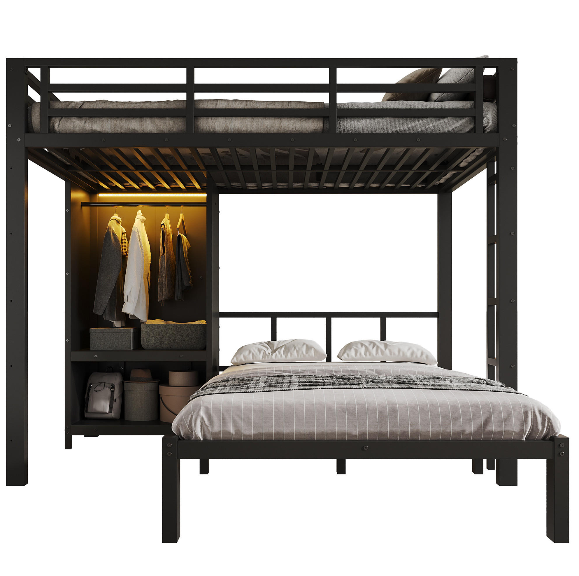Modfu Etagenbett Schwarz 120x200 cm