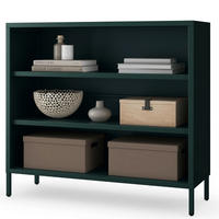 KOMMODE Metall offen WORF 4 Ebenen 90x100x35cm Dunkelgrün - Dunkelgrün, Metall (100/90/35cm) - DELUKE