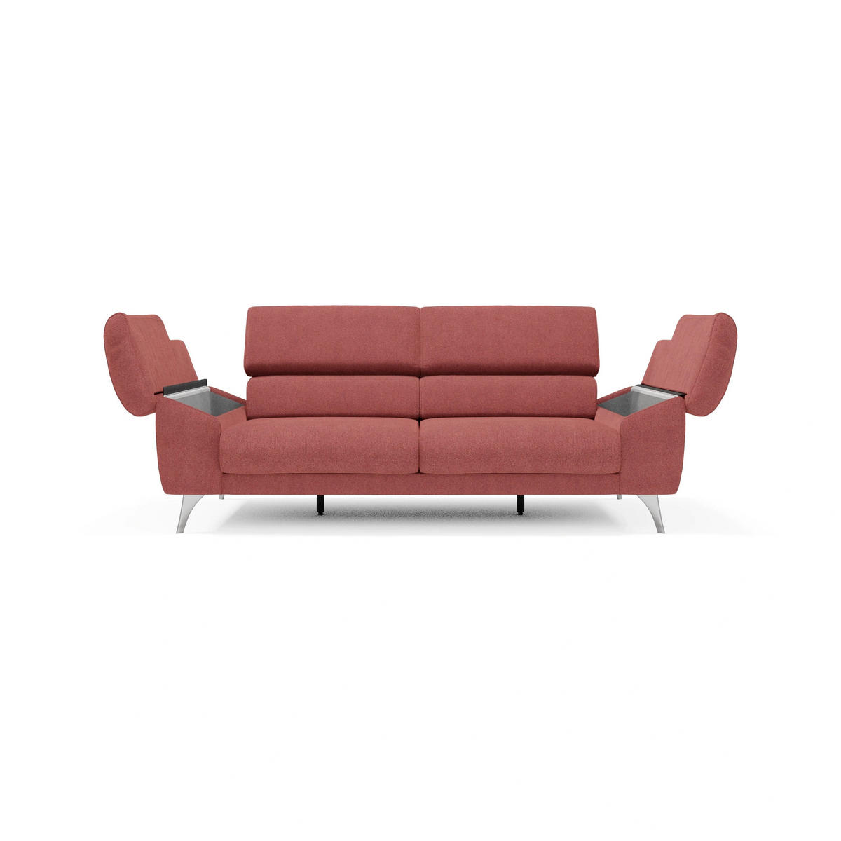 LINEARSOFA Donatello - Kirschrot, Metall (213/76/102cm) - Divani.store