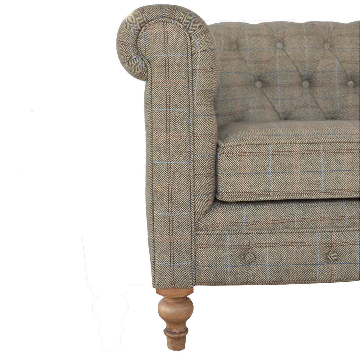CHESTERFIELD-SOFA 2-Sitzer - Messingfarben/Braun, Holz/Metall (150/76/80cm) - Artisan Furniture