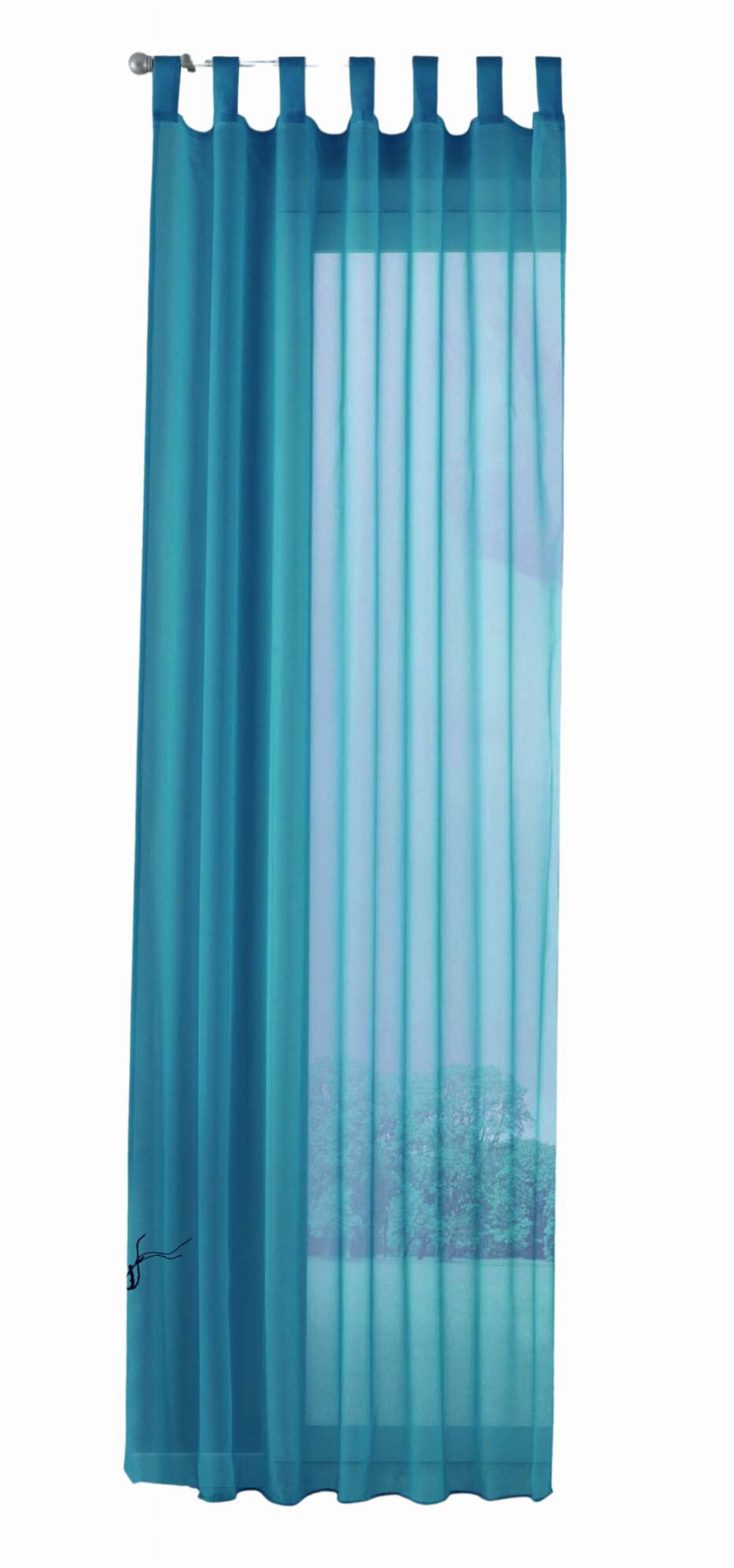 Gardinenbox Schlaufenschal Türkis 140x175 cm