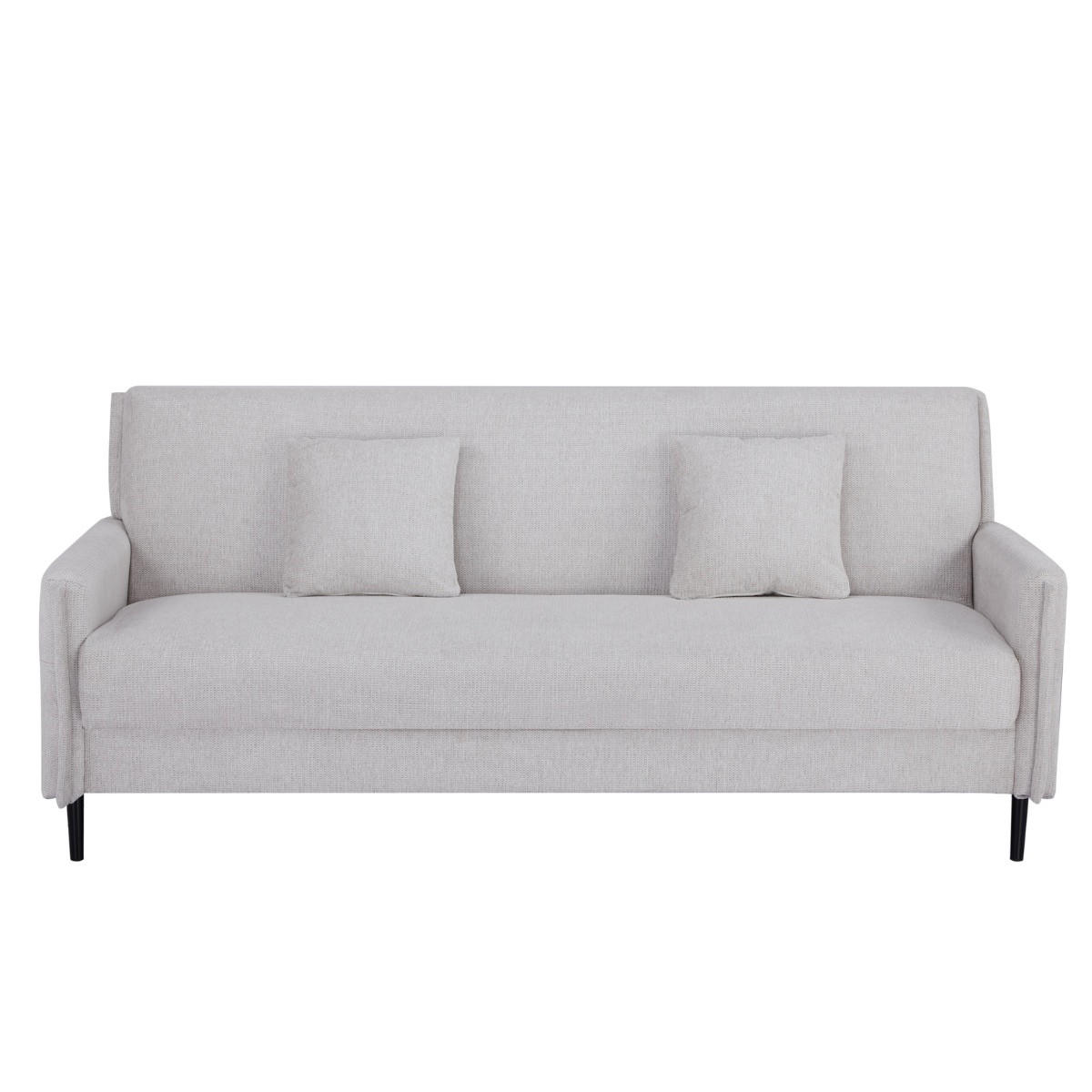 SCHLAFSOFA 3-Sitzer mit Stauraum aus Stoff, Beige - Beige, Textil (85/87/200cm) - Giga Meubel