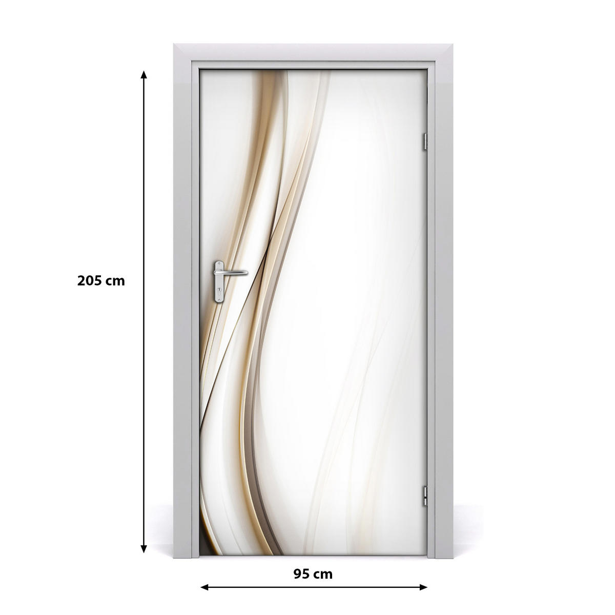 TÜRAUFKLEBER 95x205 cm Dekorativ für Türen - Beige, Kunststoff (95/205/0.01cm) - TULUP
