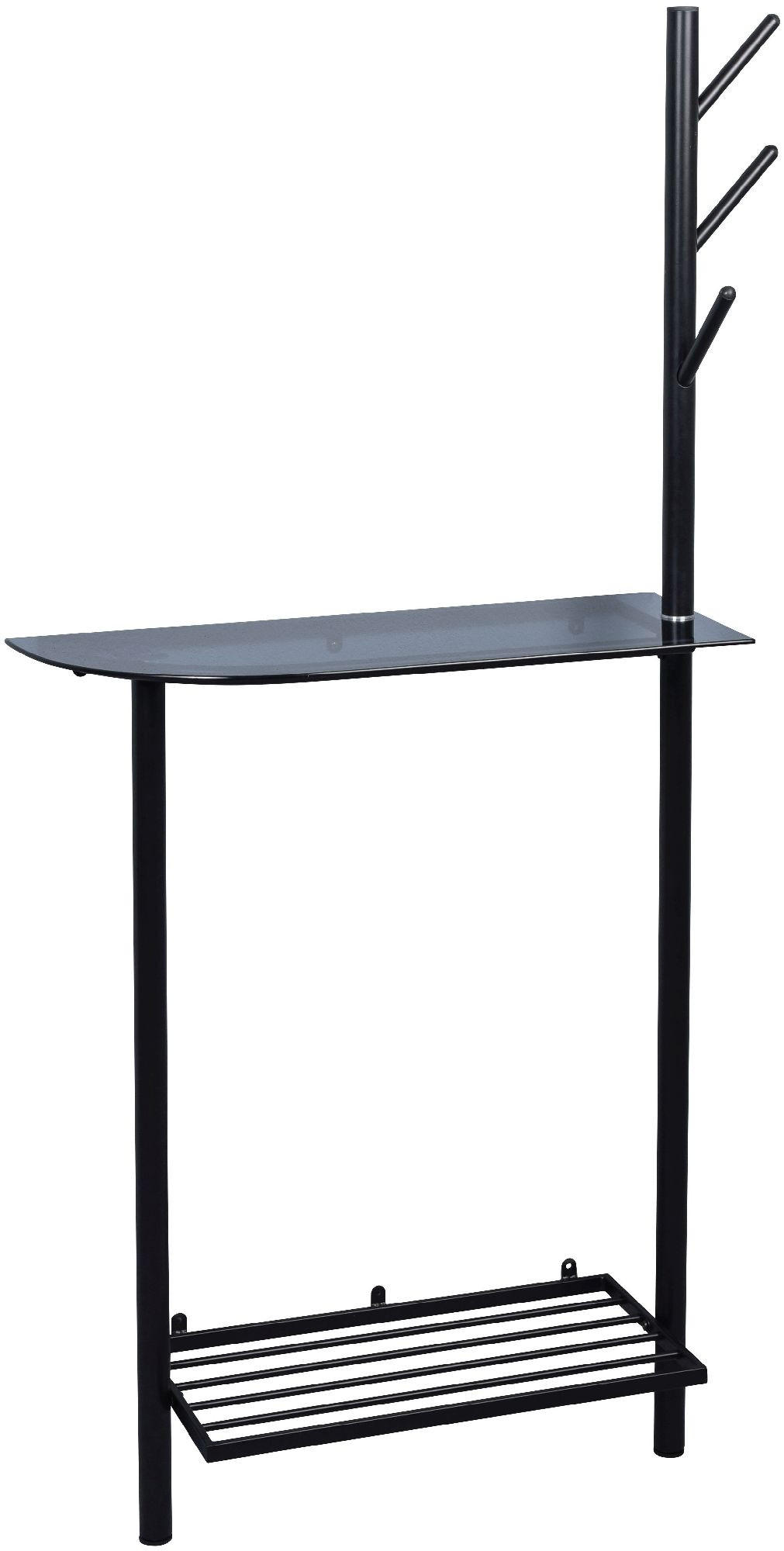 GARDEROBENLEISTE Bilbao Schuhablage Sicherheitsglas Metall 80/170/30 cm - Schwarz, Metall (170/9.7/30cm) - M2 Kollektion