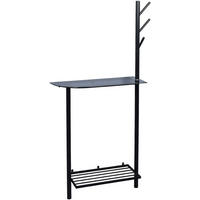 GARDEROBENLEISTE Bilbao Schuhablage Sicherheitsglas Metall 80/170/30 cm - Schwarz, Metall (170/9.7/30cm) - M2 Kollektion