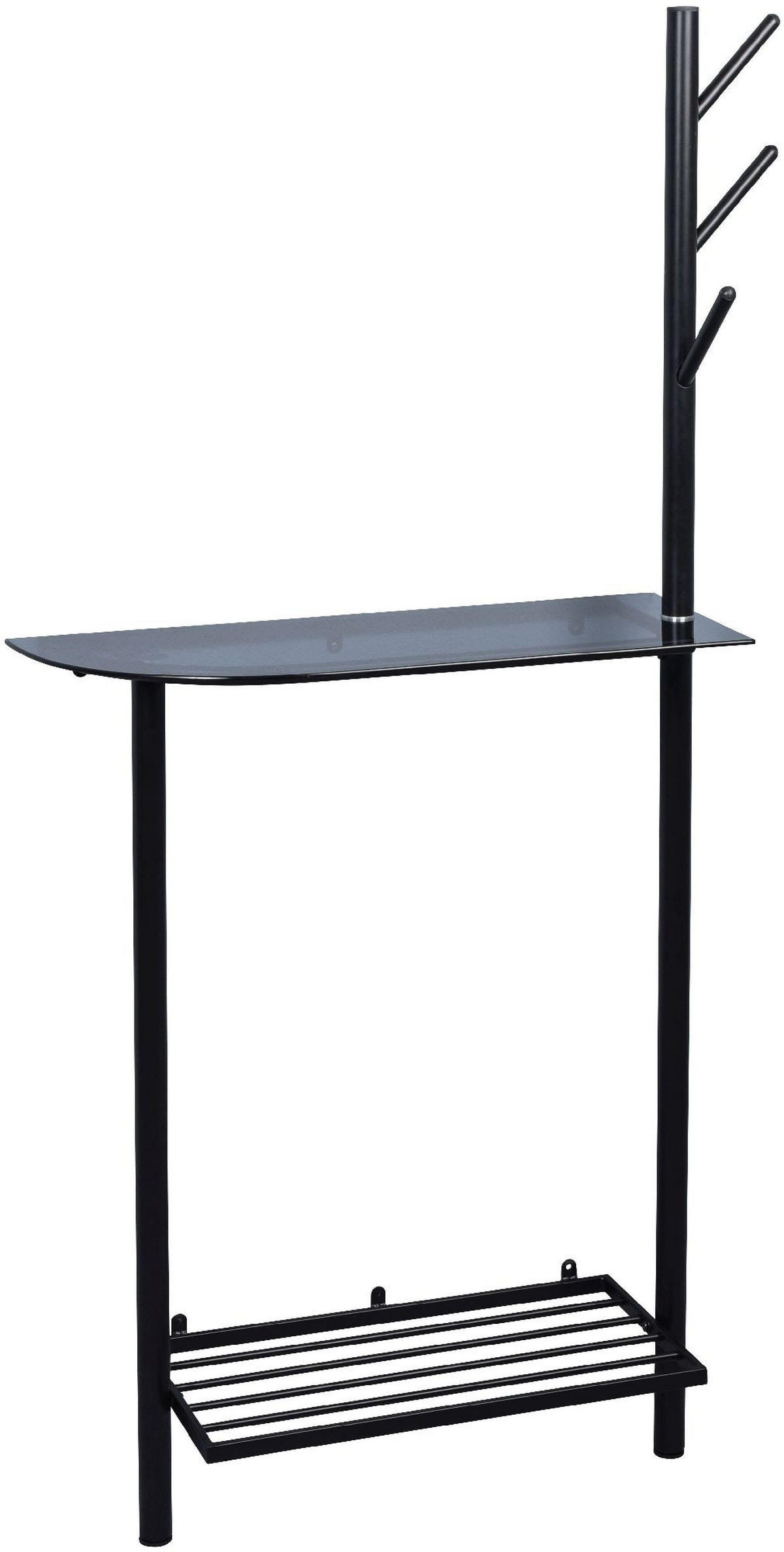 GARDEROBENLEISTE Bilbao Schuhablage Sicherheitsglas Metall 80/170/30 cm - Schwarz, Metall (170/9.7/30cm) - M2 Kollektion