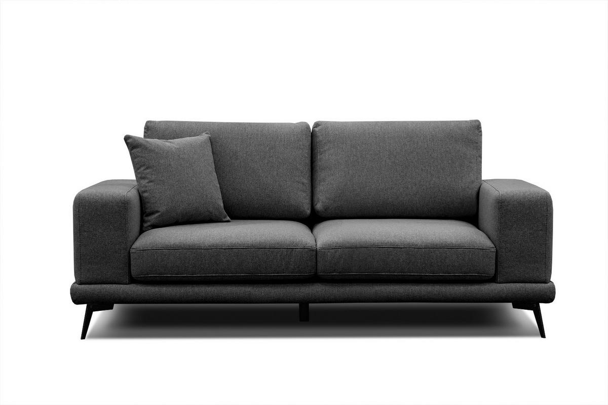 SOFA MEDIOLANE 2,5-Sitzer, schwarz - Schwarz, Holzwerkstoff/Textil (203/87/96cm) - Courtois Laville