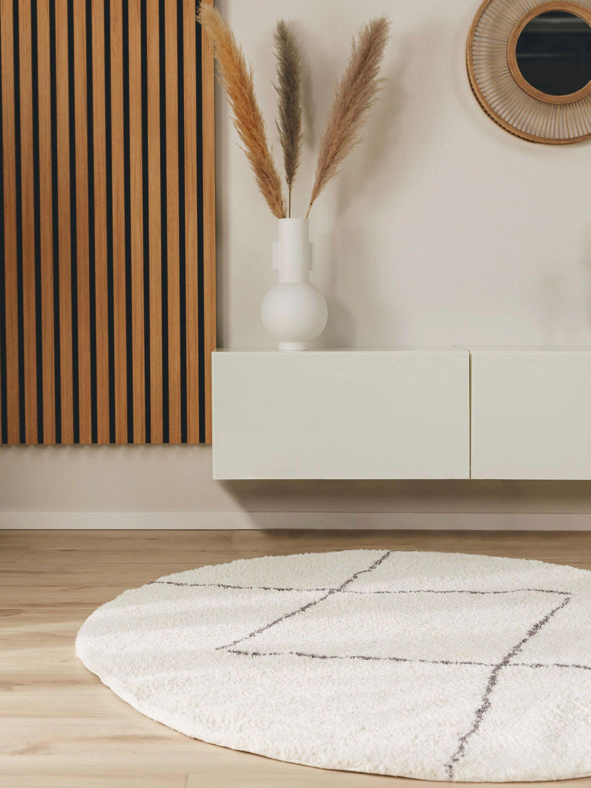 HOCHFLORTEPPICH rund Benno Cream ø 120 cm rund - Creme, Textil (120/120cm) - benuta Nest