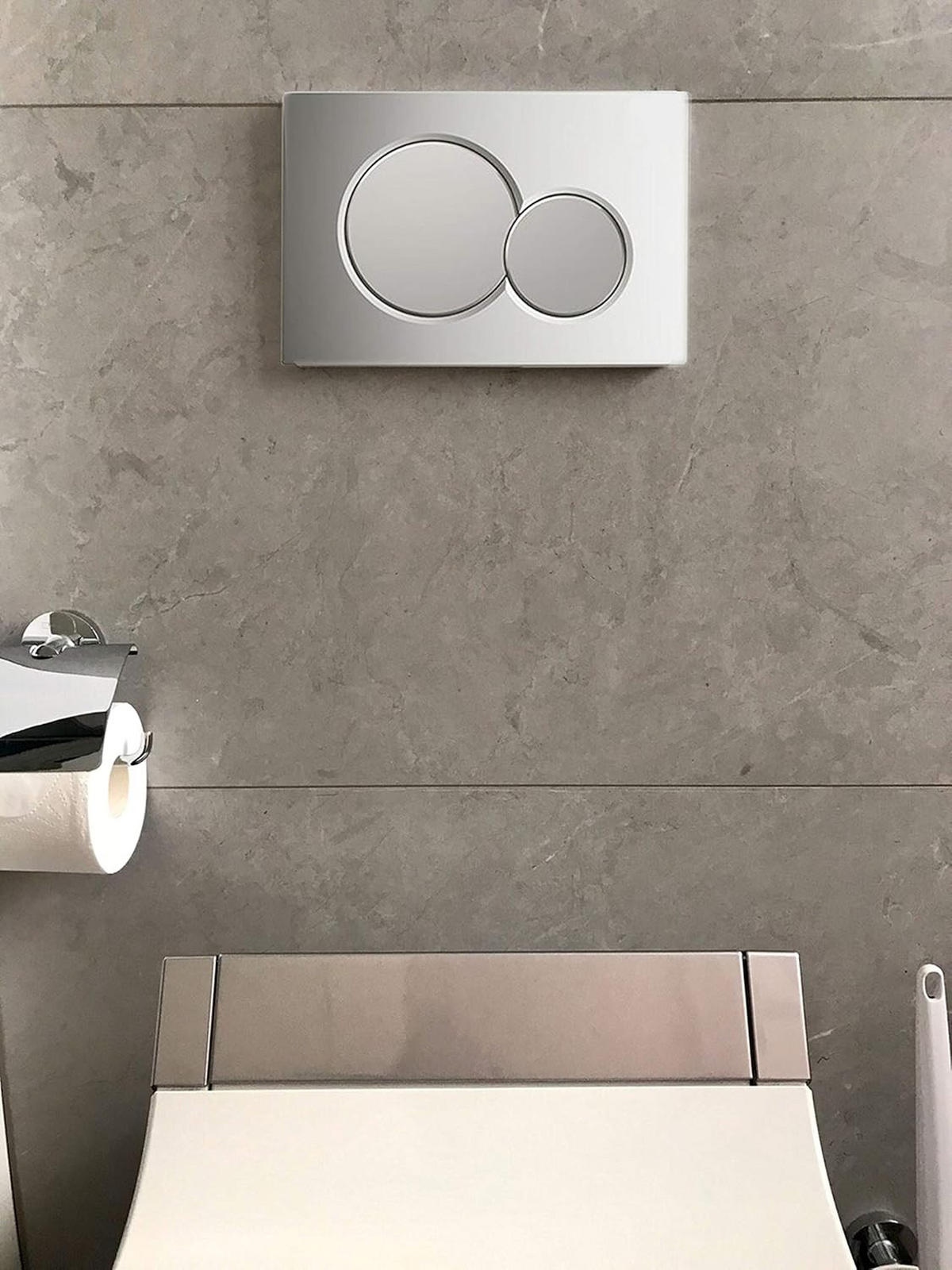 WC-BETÄTIGUNGSPLATTE – Matt-Silber – Kompatibel mit Geberit Sigma01 - Silberfarben, Metall (25.5/5/17.3cm)