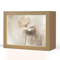 STOLNÁ LAMPA Kvetina - béžová - farba - tieň 20x15 cm - starobylý dub, kompozitné drevo (8/20/15cm) - OnlyWow