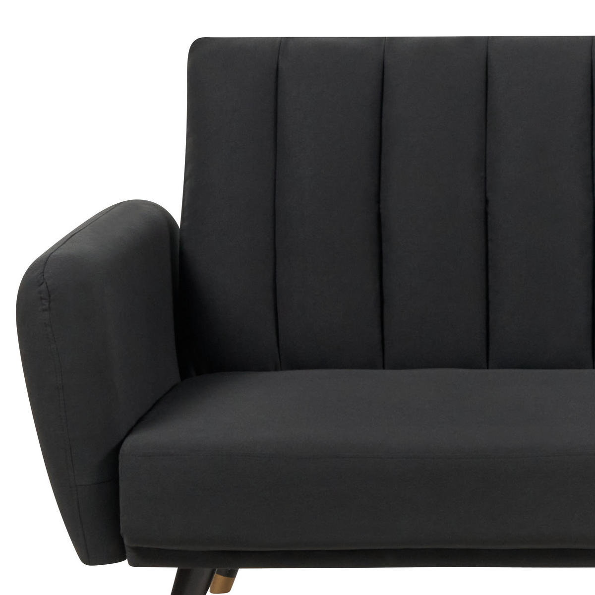 3-SITZER-SCHLAFSOFA Samtstoff schwarz Vimmerby - Schwarz, Textil (212/90/80cm) - Beliani