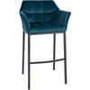BARHOCKER Samt Grün - Schwarz/Grün, Textil/Metall (64/110/48cm) - CLP
