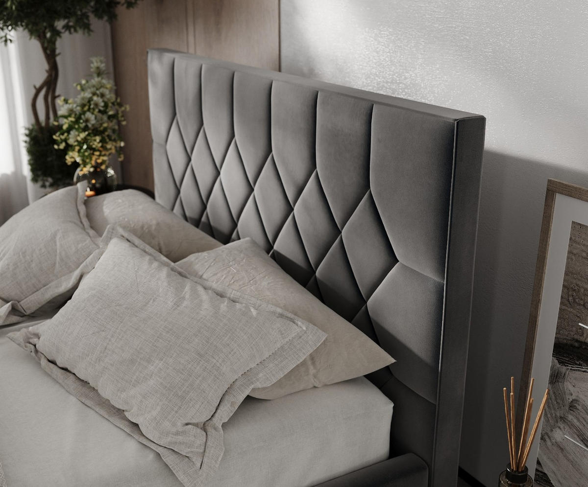 POLSTERBETT Brisa 160/200 cm Anthrazit im Paros Stoff - Anthrazit/Schwarz, Holz/Holzwerkstoff (160/200cm) - AltaBeds