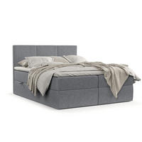 BOXBETT Jonah Grau 120/200 cm im Webstoff - Schwarz/Grau, Holz/Holzwerkstoff (120/200cm) - Maison de Reve