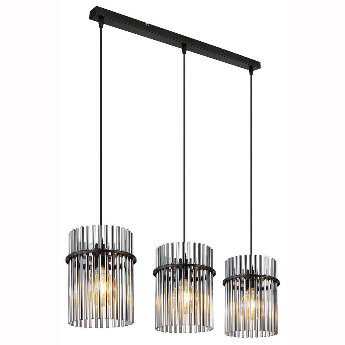 LED HÄNGELEUCHTE Gorley Metall Schwarz - Schwarz, Glas (80/20/140cm) - Globo Lighting