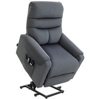 FERNSEHSESSEL, Seitentasche, Aufstehhilfe, Massage, Liegefunktion, Polyester-Gewebe, Dunkelgrau - Multicolor, Holzwerkstoff (83/110/93cm) - FORIOUS