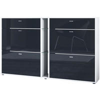 SCHUHSCHRANK Today Fronten in Schwarz Hochglanz - Schwarz Hochglanz, Holzwerkstoff (155.5/95/28cm) - Vladon